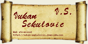 Vukan Sekulović vizit kartica